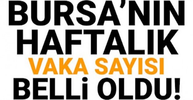 Bursa'da  haftalık vaka sayısı belli oldu