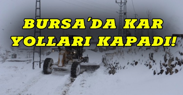 Bursa'da kar yolları kapadı!