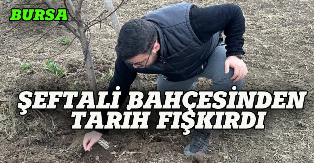 Bursa'daki şeftali bahçesinde tarih fışkırdı